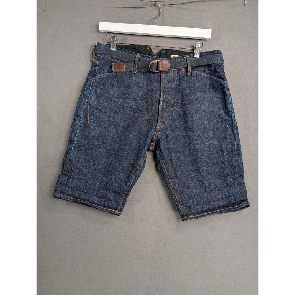 Kato Basic Tool Project by Kato AAA Denim Shorts Indigo Cinch Back Mens Size M